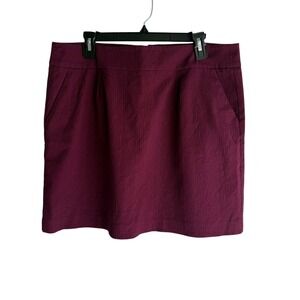LOFT‎ Burgundy Ladies Short Skirt with Pockets, 14